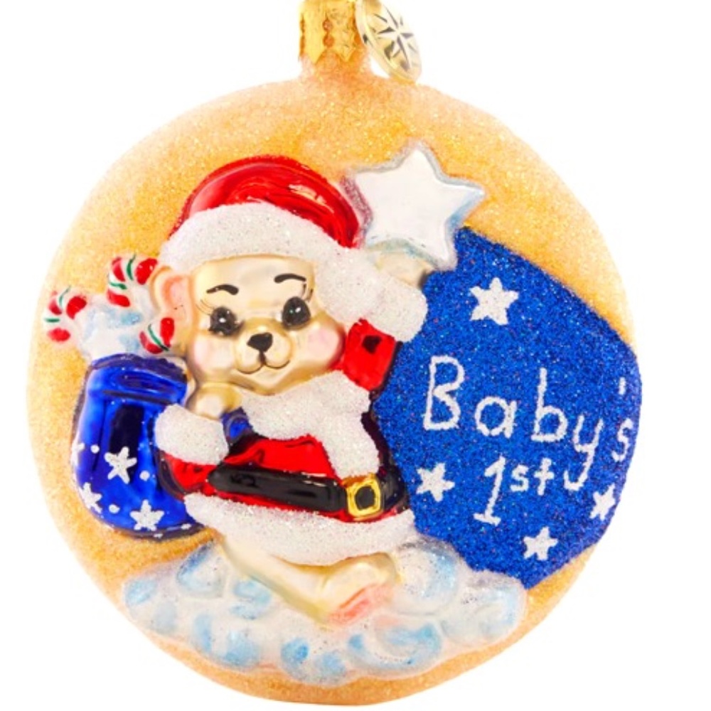 Christopher Radko Glass Ornament Baby's Darling 1st Christmas Gem